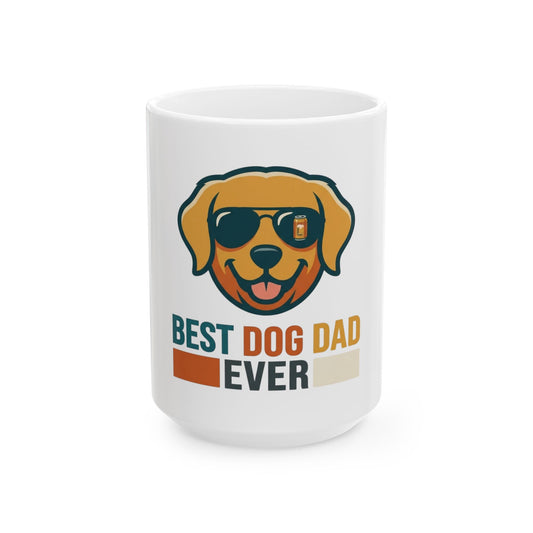 "Best Dog Dad" White Ceramic Mug — Graphic