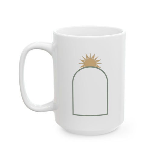 "Desert Sun" White Ceramic Mug — Graphic