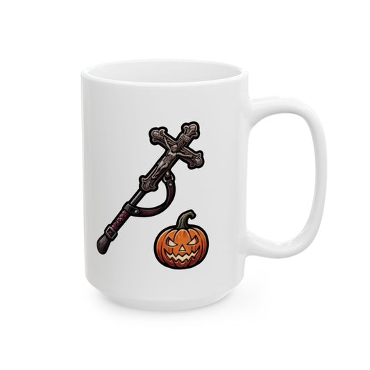 "Sexy Halloween Nun" White Ceramic Mug — Graphic