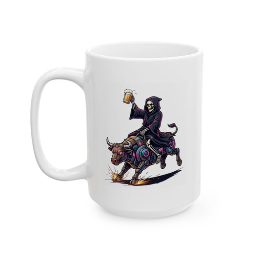 "Reaping the Night Life" White Ceramic Mug — Graphic
