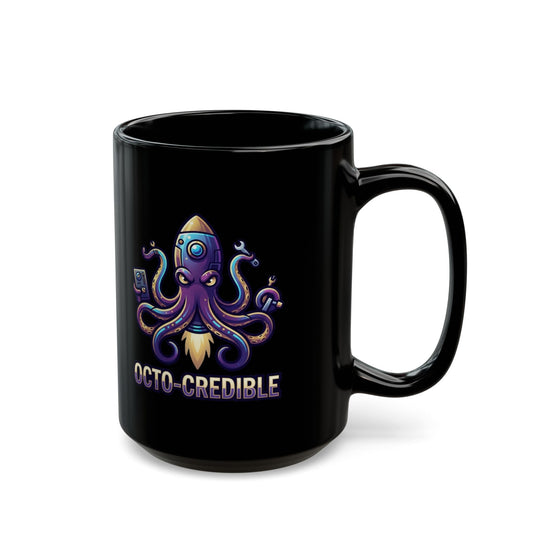 "Octo Credible" Black Ceramic Mug