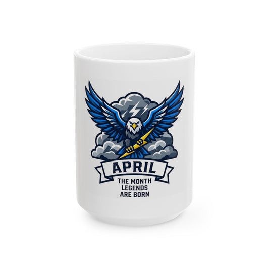 "April Legend" White Ceramic Mug