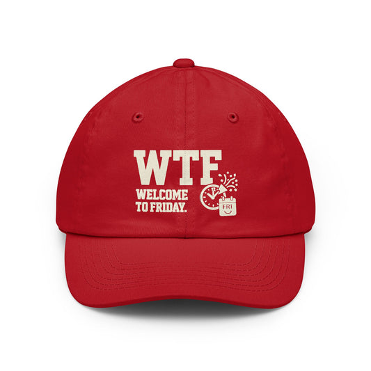 Color: Red | Finally Freaking Friday | Dad Hat — AttitudeShirts