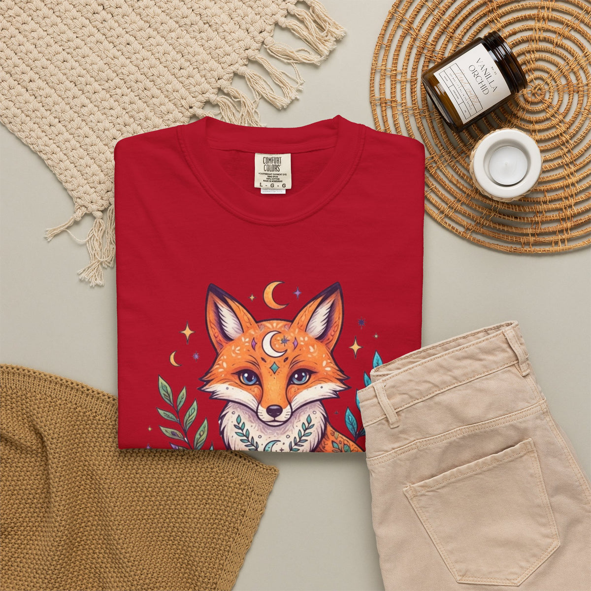 "Hippy Fox" Unisex Garment-Dyed Tee