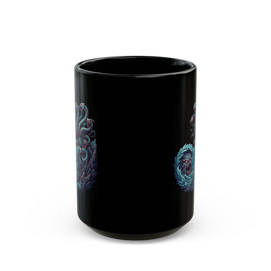 "Charybdis and Scylla (Greek Mythology)" Black Ceramic Mug