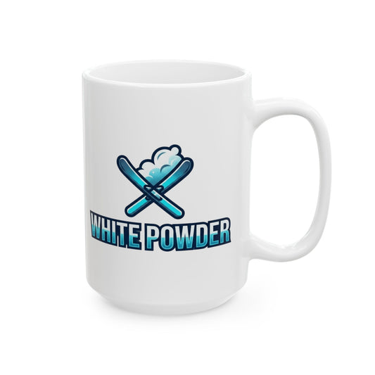 "Ski Drug of Choice" White Ceramic Mug — Graphic