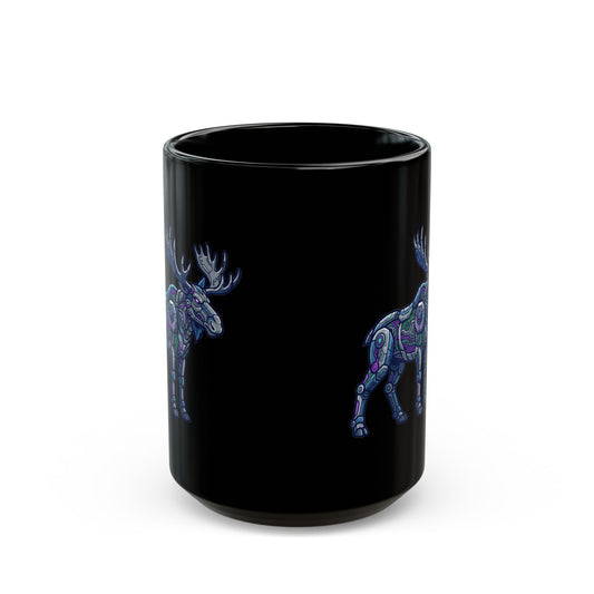 "Cyber Moose" Black Ceramic Mug