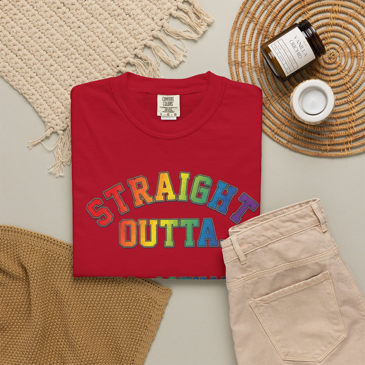 Straight Outta Not Even Unisex Garment-Dyed Tee