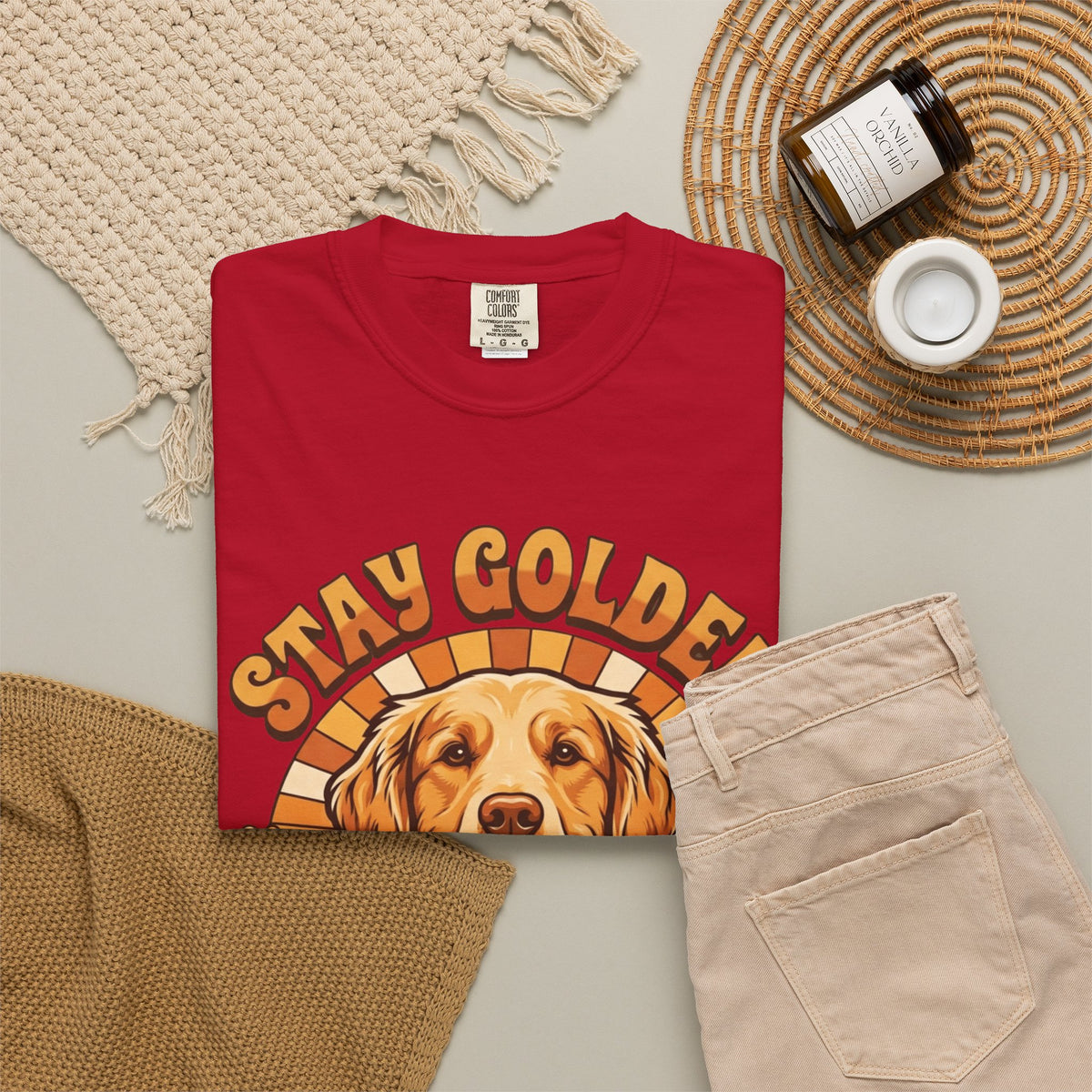 "Stay Golden & Bark On" Unisex Garment-Dyed Tee