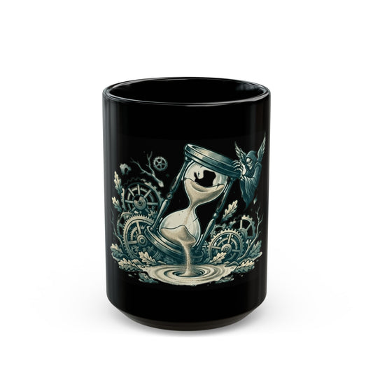 "Time is a Thief" Black Ceramic Mug — Graphic