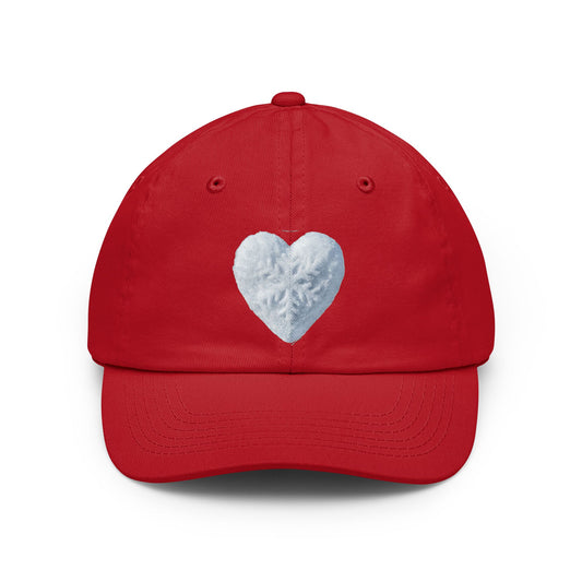 Color: Red | I Love Snow Dad Hat — Graphic