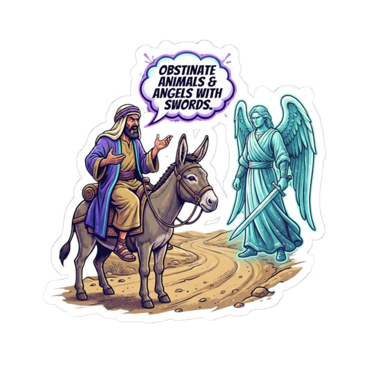 "Good Book Series Obstinate Animals & Angels With Swords" Sticker — Main