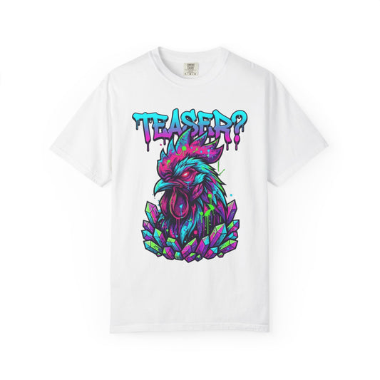 Color: White | Cock Teaser Unisex Garment-Dyed Tee