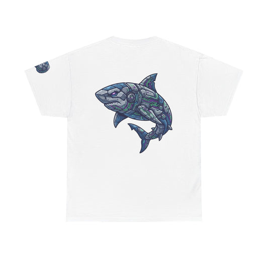 Color: White | Cyber Shark Premium Graphic Tee