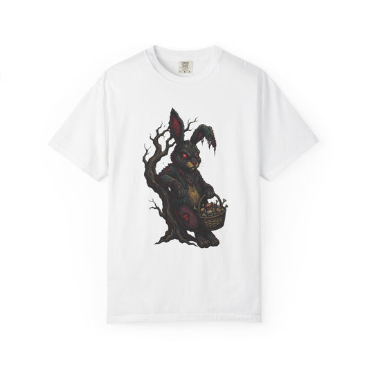 Color: White | Zombie Bunny Unisex Garment-Dyed Tee