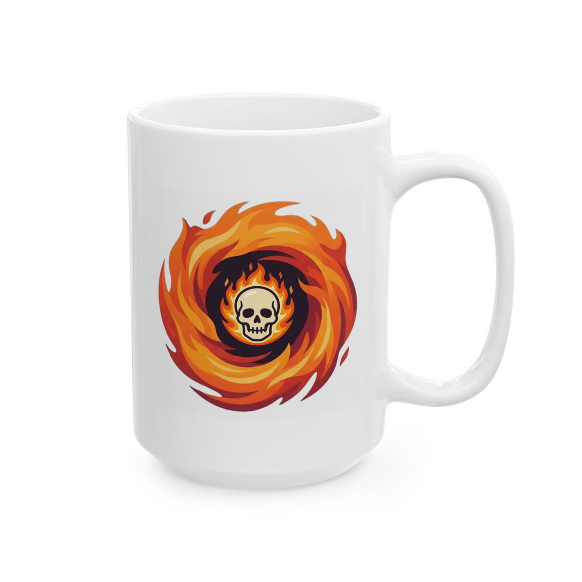 "Hellfire" White Ceramic Mug