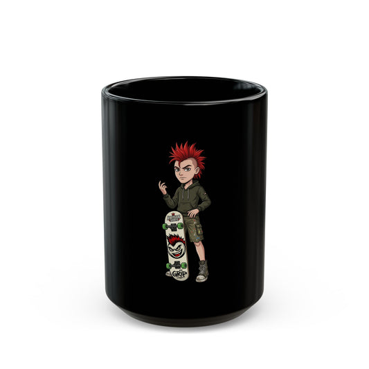 "Skater" Black Ceramic Mug