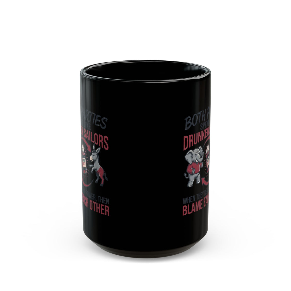 "Protest Series - Audit The Spending" Black Ceramic Mug
