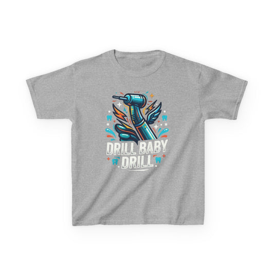 Color: Sport Grey | Drill Baby Drill Kids Tee