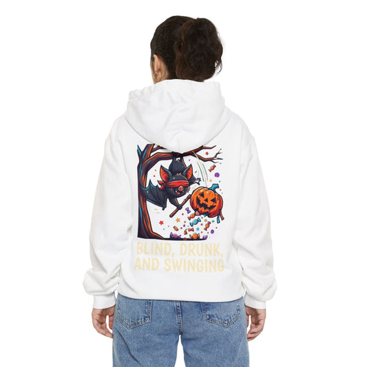 Color: White | Blind, Drunk, and Swinging Garment-Dyed Hoodie