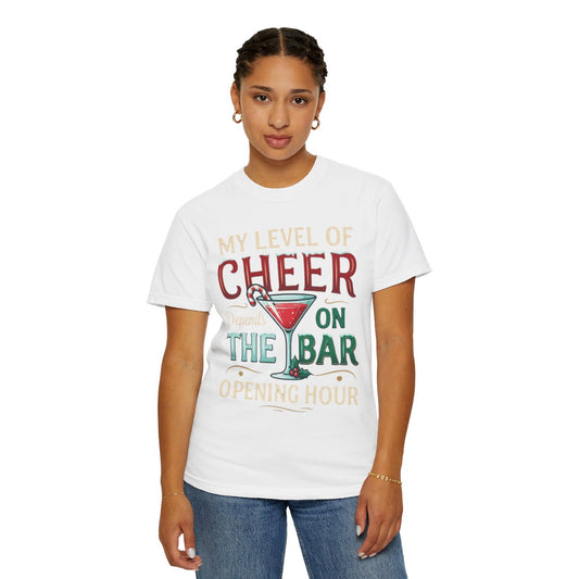 Color: White | Christmas Cheer Unisex Garment-Dyed Tee