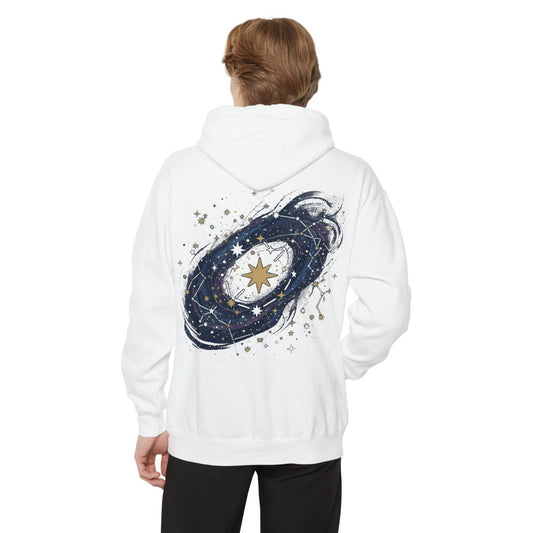 Color: White | Constellation Map (Dark Sky) Garment-Dyed Hoodie