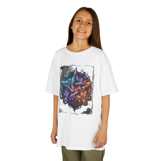 Color: White | Cosmic Spectrum Pentacle Kids Tee