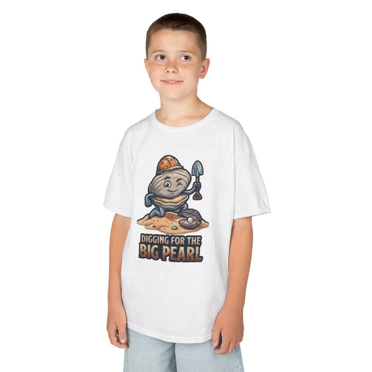 Color: White | Digging For The Big Pearl Kids Tee