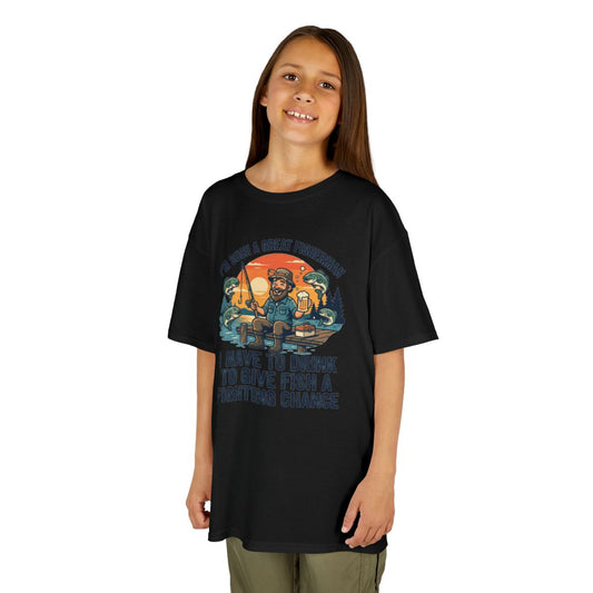 Color: Black | Drink to Give Fish a Fighting Chance Kids Tee