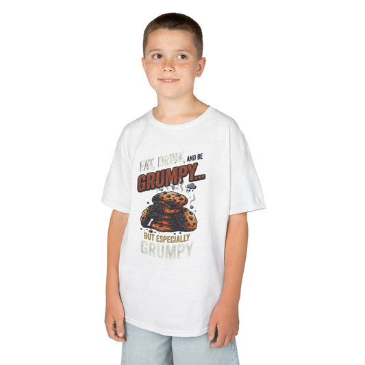 Color: White | Eat Drink And Be Grumpy Kids Tee