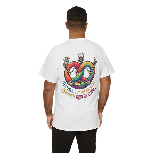 Color: White | Flexible But Not About Brunch Premium Graphic Tee