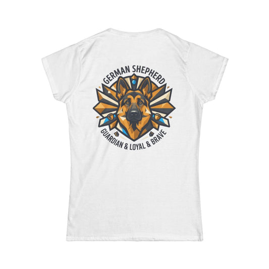 Color: White | German Shepherd Guardian Loyal Brave Women's Tee