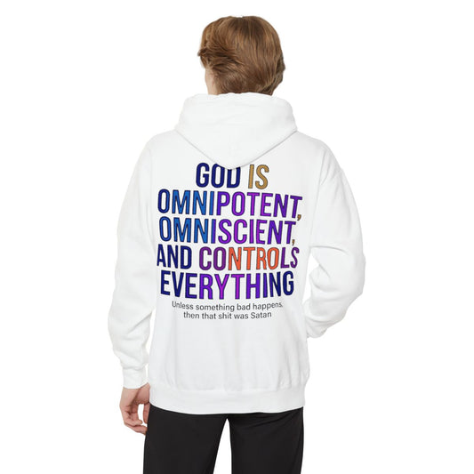 Color: White | God Controls Everything Garment-Dyed Hoodie