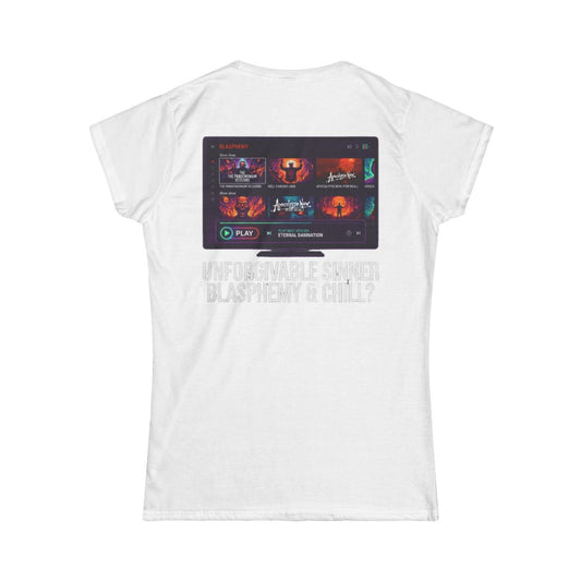 Color: White | Good Book Series Blasphemy & Chill Women's Tee