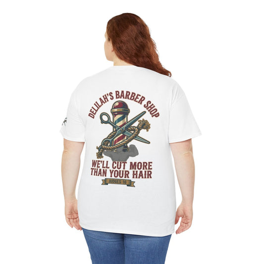 Color: White | Good Book Series Delilah's Barber Shop Premium Graphic Tee