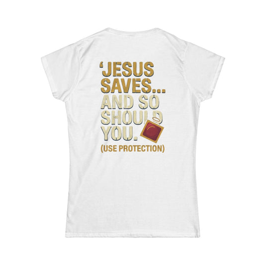 Color: White | Good Book Series Jesus Saves and So Should You Women's Tee