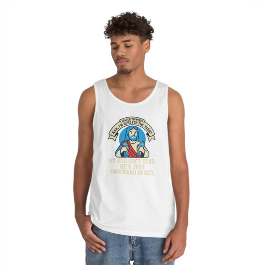 Color: White | Good Book Series Not Dead Awkward In Bed Tank Top