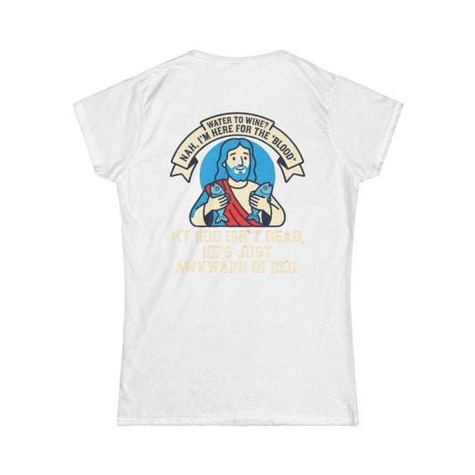Color: White | Good Book Series Not Dead Awkward In Bed Women's Tee