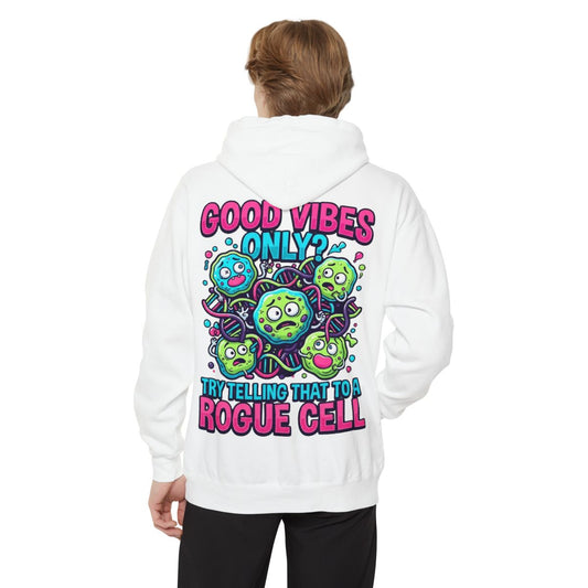 Color: White | Good Vibes Only Garment-Dyed Hoodie