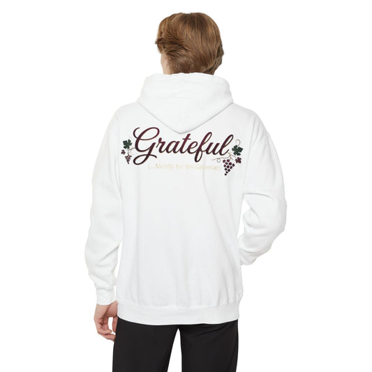 Color: White | Grateful for the Carbernet Garment-Dyed Hoodie
