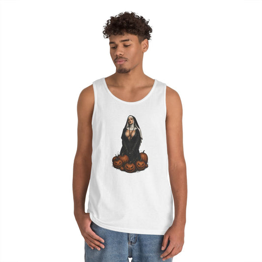 Color: White | Halloween Nun Tank Top