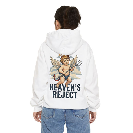 Color: White | Heaven's Reject Garment-Dyed Hoodie