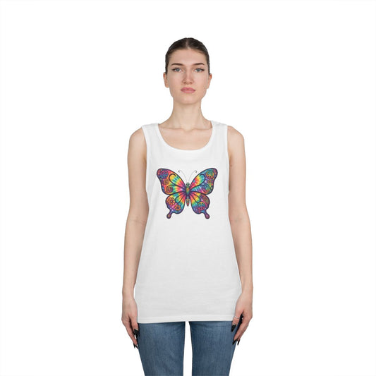 Color: White | Hippy Butterfly Tank Top