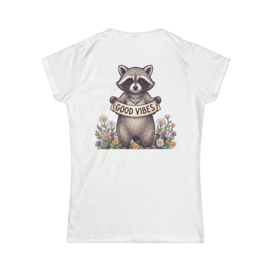 Color: White | Hippy Raccoon Women's Tee