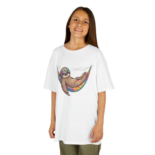 Color: White | Hippy Sloth Kids Tee