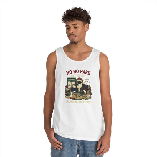 Color: White | Ho Ho Hard At Work Tank Top