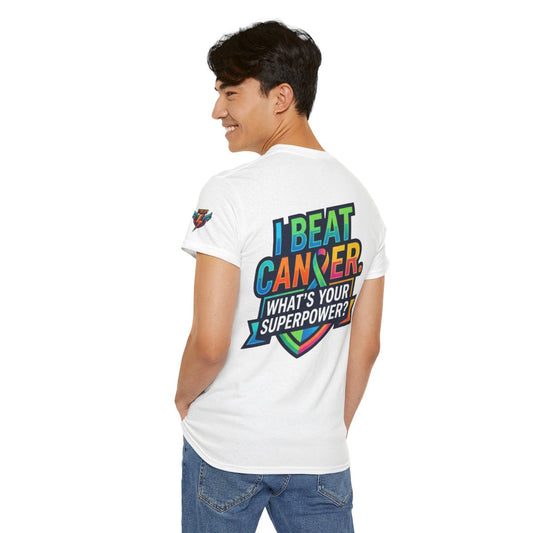 Color: White | I Beat Cancer - What is Your Superpower Premium Graphic Tee