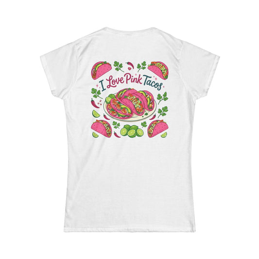 Color: White | I Love Pink Tacos Women's Tee