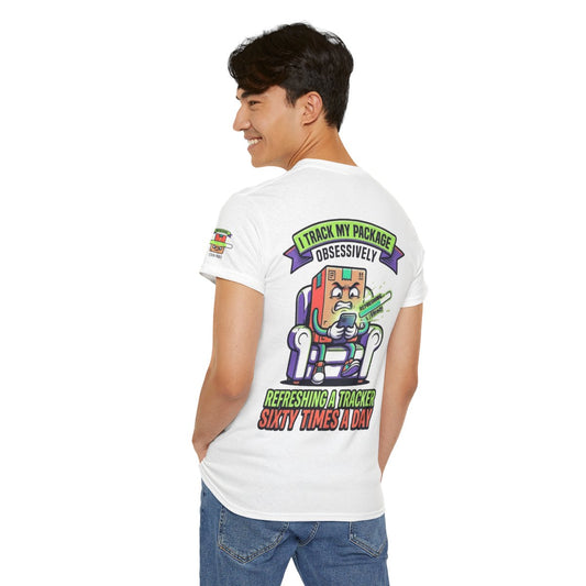 Color: White | I Track My Package Obsessively Premium Graphic Tee