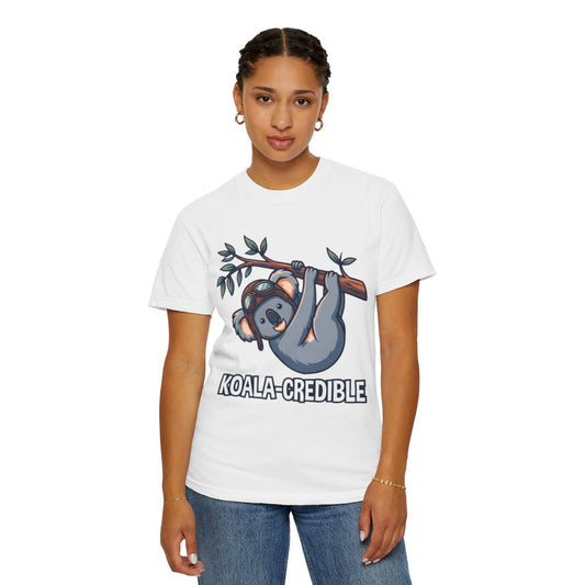 Color: White | Koala Credible Unisex Garment-Dyed Tee